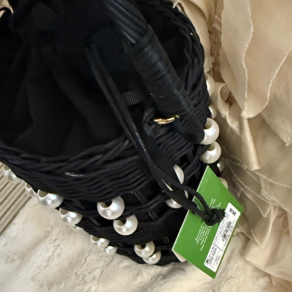 Kate Spade x Target Pearl Embellished Basket Wicker Bucket Bag - Picture 2 of 4